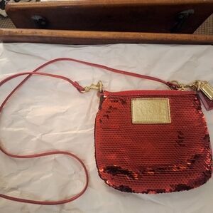 Glamorous Red Sequin Crossbody Bag